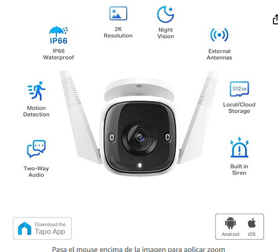 CAMARA DE SEGURIDAD WIFI PARA EXTERIORES C310 TAPO