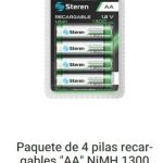 BATERIA RECARGABLE PAQ 4 PZAS AA NIMH 100 MAH
