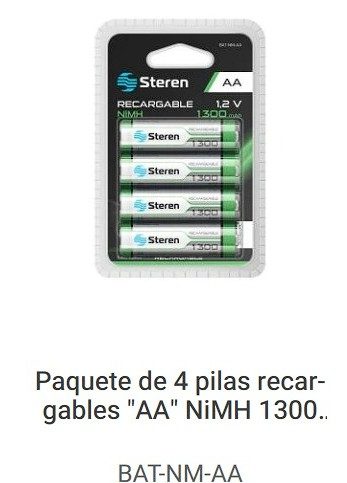 BATERIA RECARGABLE PAQ 4 PZAS AA NIMH 100 MAH