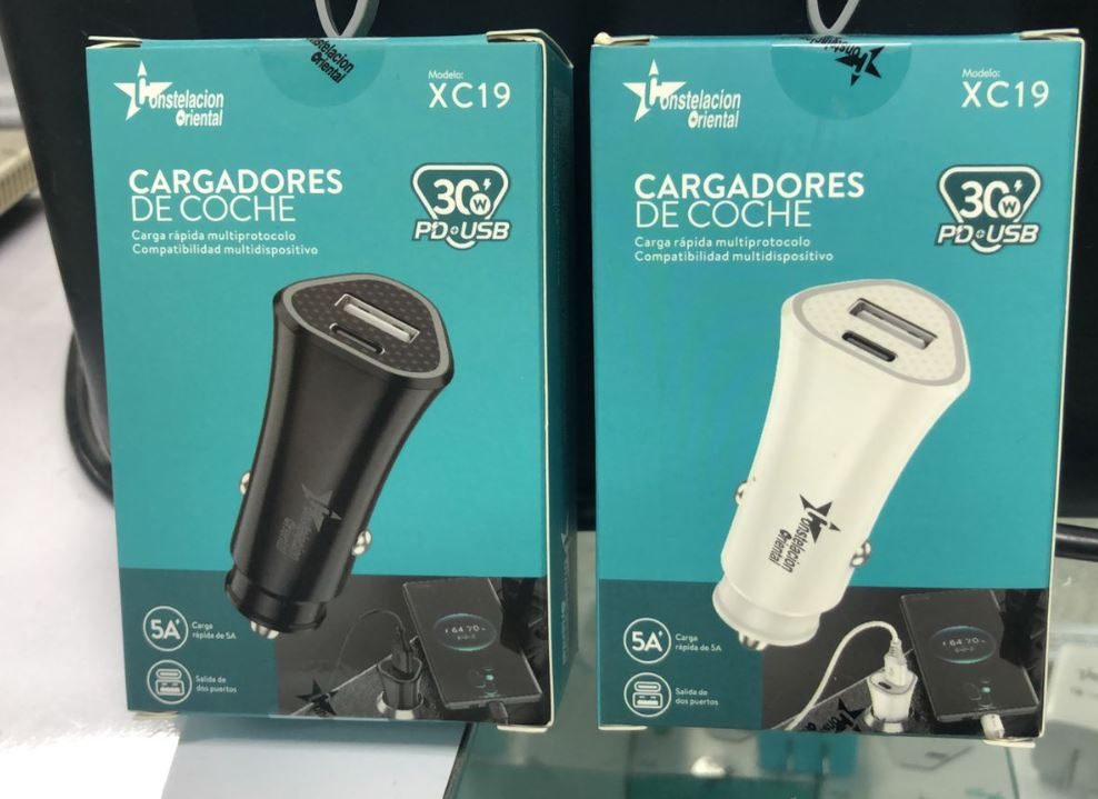 CARGADOR PARA AUTO 30W PD 5A USB/TIPOC XC19